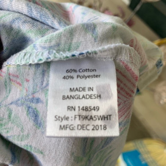 🛍FREE PLANET Tropical Print Pocket Tee-size M - Picture 6 of 7